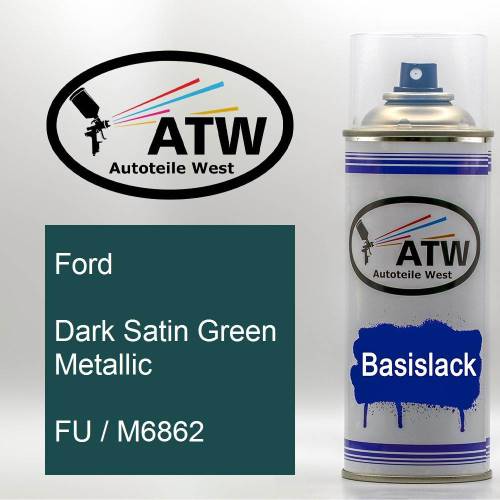 Ford, Dark Satin Green Metallic, FU / M6862: 400ml Sprühdose, von ATW Autoteile West.